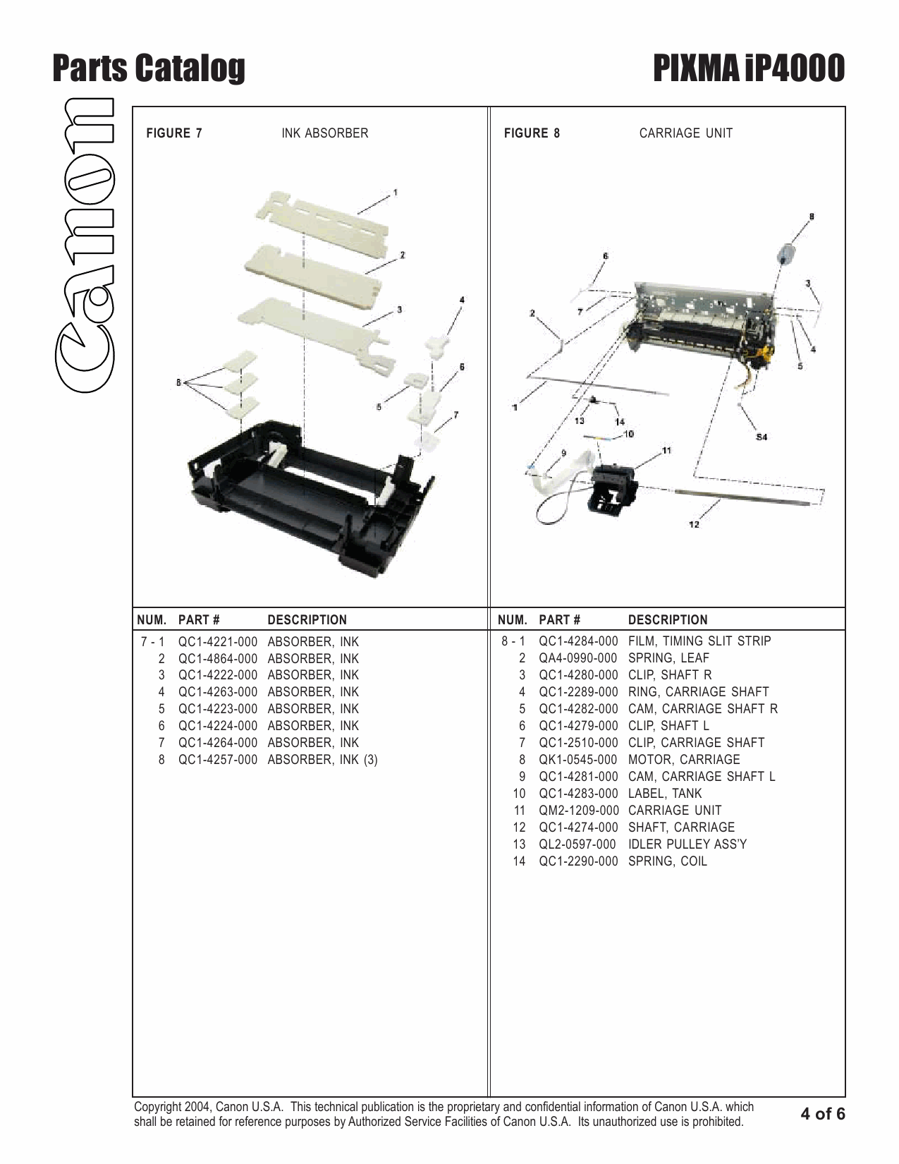 Canon PIXMA iP4000 Parts Catalog-5